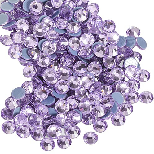 Beadsland Hotfix Rhinestones, 2880pcs Flatback Crystal Rhinestones for Crafts Clothes DIY Decorations, Violet, SS10, 2.7-2.9mm