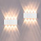 FUPE 2 Stücke Wandleuchte Aussen/Innen LED Wandlampe Außen 16W 1600LM Wandbeleuchtung Up and Downlight IP65 Wasserdichte moderne Aluminium Scheinwerfer Wandleuchten(weißes 3000K warmes Licht)