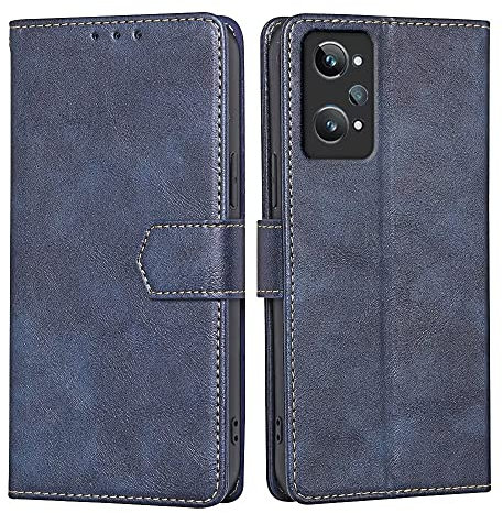 RankOne Funda Compatible con Realme GT2 / GT Neo2 / GT Neo 3T (6.62 Inches), Funda de Piel Tipo Folio Flip Protectora con Ranura para Tarjeta Carcasa - Azul
