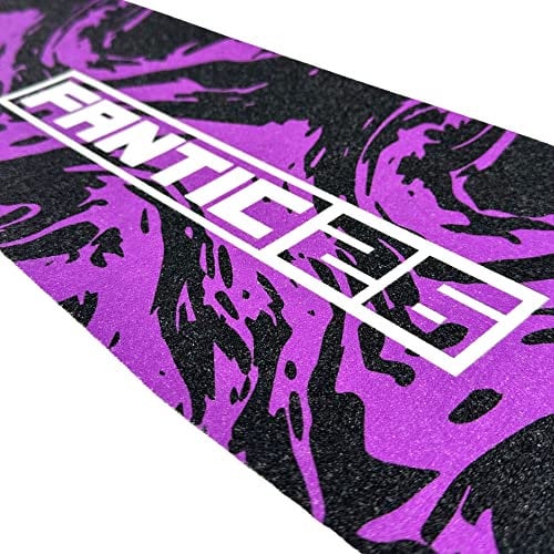 Fantic26 Stunt-Scooter Griptape Ersatz I Park I Kinder I Trick I Tret I Roller I Anti Rutsch Sandpapier 58,5cm I Passend für Decks bis 58,5cm x 15,5cm (Swirl Schwarz/Lila)