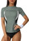 ATTRACO Ladies Short Sleeve Rash Vest Sun Protection Shirt Summer Swim Surf Tops