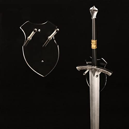 HHUXIUE Vertikale Schwert-Wandhalterung, Unsichtbarer Wandmontierter Schwertständer für 1 Schwert, Katana oder Axt Samurai-Schwert Display, Mittelalterliche Dekoration (Transparent, 2 Satz)