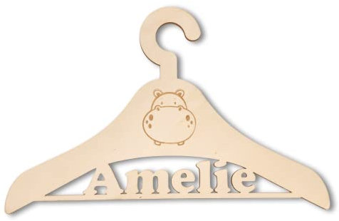 personalisierter Kleiderbügel aus Holz mit Namen und verschiedenen Tiermotiven für Kinder- und Babyzimmer Geschenkidee zur Geburt Taufe Kindergeburtstag