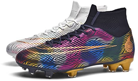 WEJIESS Fußballschuhe Herren Anti-Rutsch-Spikes Fußballschuhe Professionelle Spikes Fußballspiel Schuhe Jungen Fußballschuhe Schnürsenkel Training Sportschuhe