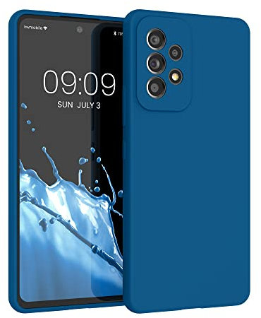 kwmobile Hülle kompatibel mit Samsung Galaxy A53 5G Hülle - Silikon Handy Case - Handyhülle weiche Oberfläche - kabelloses Laden - Blue Reef