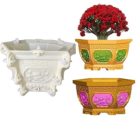 EAIVENY Große Beton-Pflanzgefäßform für Blumentöpfe, 32 x 30 x 20 cm, Betonform für Gartendekoration