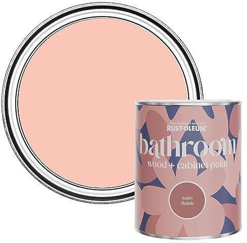 Rust-Oleum Peach Moisture Resistant Bathroom Wood and Cabinet Paint in Satin Finish - Happy As A Clam 750ml