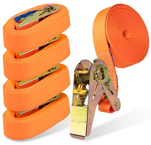 HASKYY Spanngurte mit Ratsche 20er Set, Zurrgurte Ratschengurte 5m*27mm Befestigungsriemen 400-800 daN orange