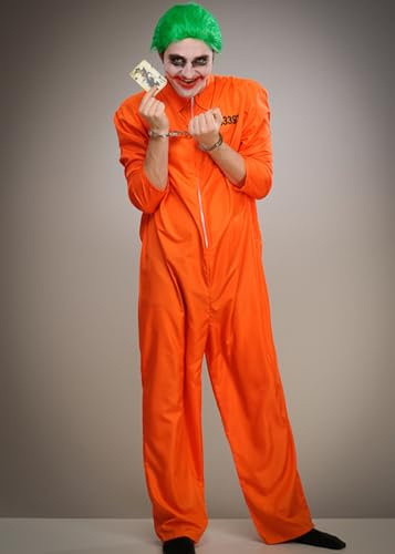 Struts Mens The Joker Style Orange Prisoner Jumpsuit Costume (XXL)