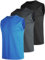 UEEKO Lot De 3 Et 5 DéBardeurs sans Manches pour Homme SéChage Rapide Respirant Fonction Fitness Gym Course sans Manches pour Homme Bleu Ciel Gris Charbon Noir M
