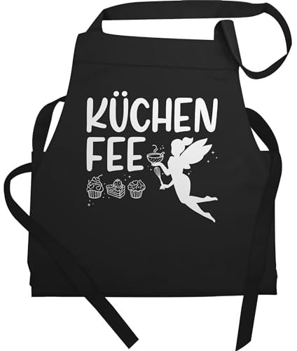 Shirtracer Schürze - Kochschürze Damen 1 - Küchenfee Cupcakes - Weihnachten Geburtstag Muttertag Oma - Geschenk - 60x87 - Schwarz - geschenke für die küche kochen küchenschürze lustige sprüche köchin