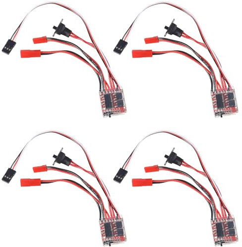 AITRIP 4 Stück RC Car ESC RC ESC 20A Geschwindigkeitsregler für Gebürsteten Motor mit Bremse für RC Car Boat Tank