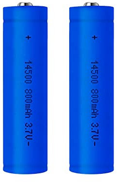 3.7V 800mAh Piles Rechargeables 14500 Batterie Bouton Top Lithium Batterie Haute Capacité pour Lampe Torche LED, Lampe Frontale, Appareils electronique