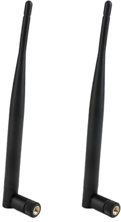 2 Piezas Antena WiFi 6dbi SMA 2.4GHz Femenina Espiral Antena Omnidireccional Plegable Negra para Enrutador WiFi, Adaptador USB, Cámara IP de Seguridad, Monitor de Marcha Atrás