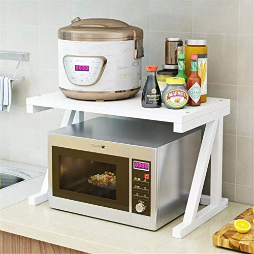 WYIPENGF Étagère de Four à Micro-Ondes Noir et Blanc, étagère de Four à Micro-Ondes de Mode Simple, étagère de Rangement de Cuisine, étagère à épices de Four Polyvalente Facile à Installer