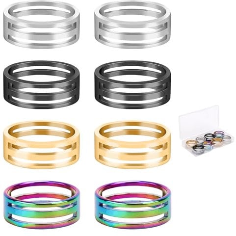 8pcs Jump Ring Opening and Closing Ring Tools, Jump Ring Opener Tool Stainless Steel Jump Ring Split Opener Circle Jump Ring Opener Finger Tool for Craft Projects Making Jewelry Makers Supplies