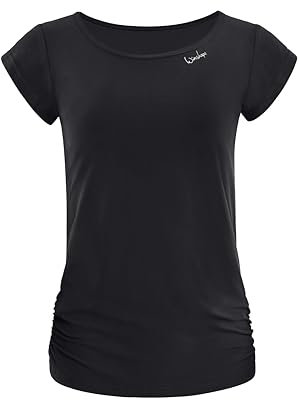 Winshape Damen Functional Light and Soft Kurzarmshirt Aet130ls, Ultra Style T-Shirt, Schwarz, XL EU