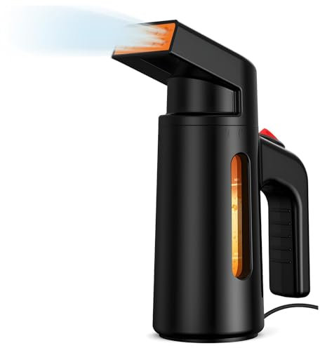 lvifloae Plancha portátil de Mano para Colgar en el hogar, 700 W, 180 ml, Tanque de Agua, Calentamiento rápido en 25 Segundos, 10 Orificios, Plancha para Eliminar Arrugas con (Enchufe Europeo)