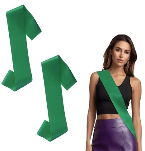 2 Stück Grüne Schärpen Für Festzüge, Leere Satinschärpen, DIY Schärpe Schönheitsschärpen Grüne Festzugsschärpen, Leere Schärpen Zum Dekorieren, Einfache Grüne Schärpe Für Hochzeits, Brautparty