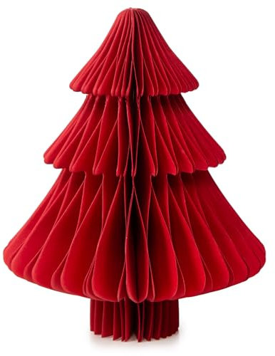 Logbuch-Verlag Arbre de Noël en papier rouge - Décoration de Noël - 14 x 18 cm