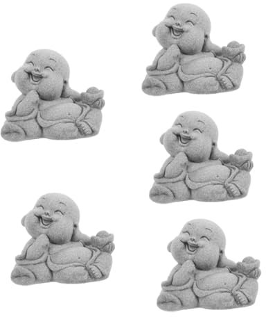 PRETYZOOM 5St Buddha-Ornamente Brunnen Buddha- Aquarium Zen Garten Statuen Skulptur Buddha Statue Buddha Figuren wohnzimmerdeko kleine Buddha-Statue Garten-Buddha-Statue Blausteinpulver