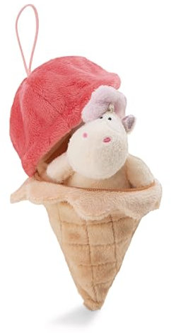 NICI Kuscheltier Einhorn Creamy Pink 10cm in EIS mit Loop - bunt - Weiches Plüschtier – niedliches Stofftier zum Kuscheln & Spielen – tolle Geschenkidee für Kinder & Erwachsene | 61914