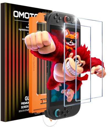 OMOTON für Nintendo Switch 2 für Panzerglas (Modell 2025), Full Screen Auto-Installation, Präzise Ausrichtung, Bläschenfrei, 9H Härte Schutzfolie, 2 Stück