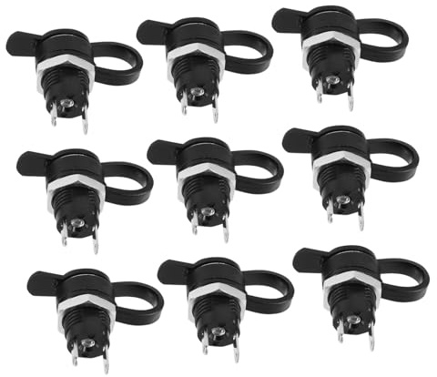 LALAFINA 24pcs Dc Power Sockets Caps for Panel Mount Connector Connector Covers for Electrical Junction Box Use