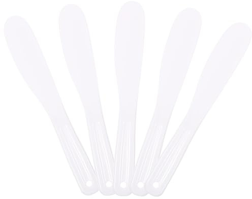 LOORGVEL 5 piezas Espátulas de Silicona para Crema Facial de Blancas Aplicadores Compactos para Mezcla y Cuidado Resistentes y Fáciles de Transportar