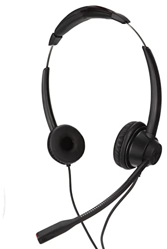 Cocoarm Cuffia Telefonica con Jack da 2,5 Mm, Microfono Cablato con Cancellazione del Rumore, Comodo Doppio Auricolare per Ufficio Domestico e Call Center