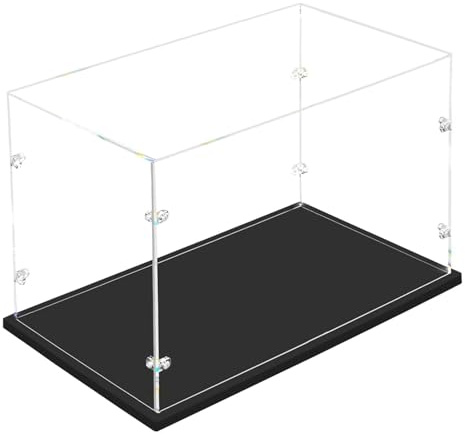 3MM Epaisse Transparente Acrylique Affichage Cas-Assembler Boîte de Comptoir, Epaissir la Base, à L'épaisseur, pour Les Objets de Collection, Lego (Noir, 30x20x20cm/12x8x8in)