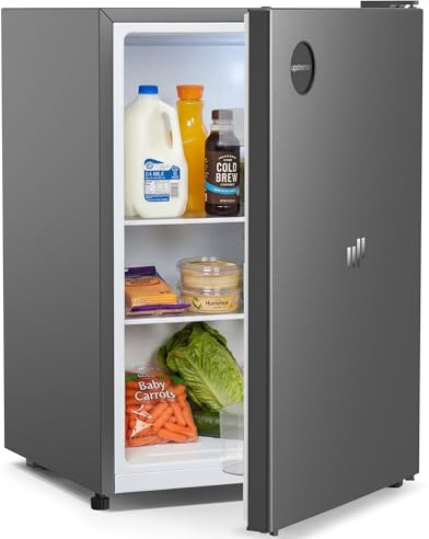 Upstreman 71L Petit Frigo Sans Congélateur, CR71-Gris Foncé | 7 niveaux de température 1-10°C, Éclairage LED, 40 dB Silencieux, Économe en Énergie, pour Chambre Bureau Cuisine