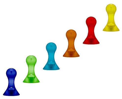 Large Assorted Fruity Coloured Skittle Magnets for Fridge, Whiteboard, Noticeboard, Filing Cabinet - Pack of 6