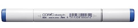 COPIC Sketch Marker Typ B - 24, Sky, professioneller Pinselmarker, mit einer Super-Brush-Spitze und einer Medium-Broad-Spitze