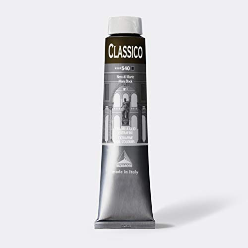 Maimeri Oil Paint, Classico Mars Black, 540, 324540, 6.8 fl oz (200 ml)