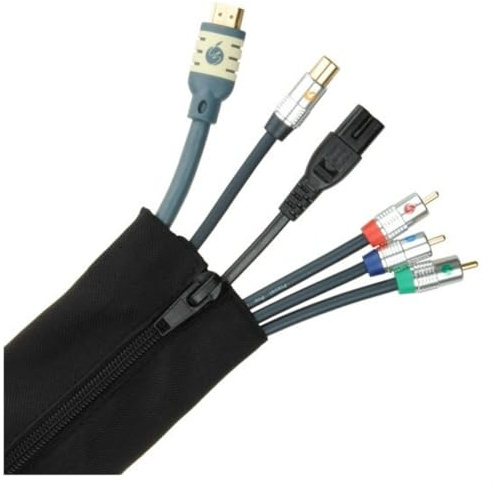 FISUAL Zip Cable Tidy Wrap 50mm Diameter Black 1m | Zip fastening needs no threading, durable multifilament build, 1m and 2m lengths in stock