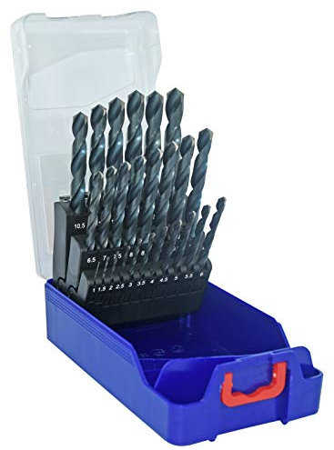 TIVOLY 11453070017 - Juego Broca HSS rectificada cilíndrica TSX Serie corta 25 brocas metal punta en cruz HSS Ø 1>13 mm 1/2 (Envase de 25 pz.)