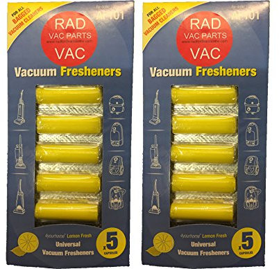 Radvac Universal Vacuum Hoover Cleaner Lemon Air Freshener Fresheners Pack of 10
