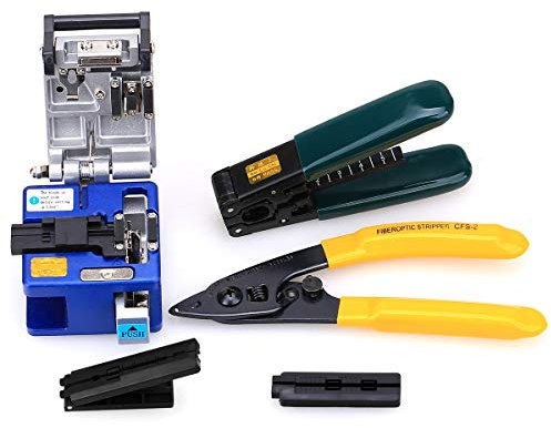 Optical Fiber Tool Kit Cold Connection Tool Optical Fiber Stripping Cleaver for SUMITOMO with 36000 Cleaves and Fiber Optic Drop Cable Fiber Stripper CFS-2 Double Port Hole