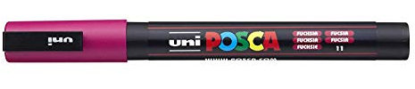 Uni Posca Marker PC-3M Paint Glass Pen Fine Bullet Tip 0.9-1.3mm FUCHSIA [Pack of 3]