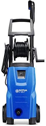 Nilfisk C 125 Bar Hochdruckreiniger + Schaumsprüher - Mini Pressure Washer für die Reinigung von Außenbereichen und Autowäsche (1400 W)