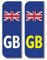 Landing Designs Pack of Two GB Union Jack British Flag Car Number Plate vinyl stickers 104mm x 35mm Each