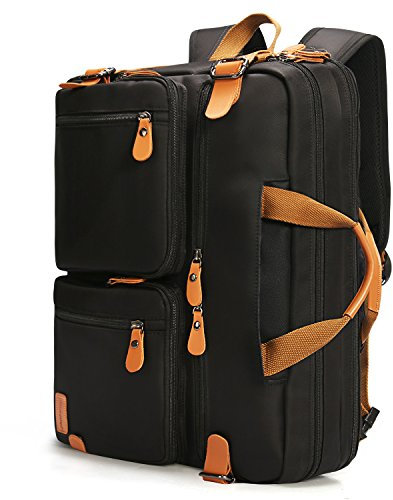 17 Zoll wasserdichte Laptoptasche 3 in 1 Laptop Rucksack Arbeitstasche Aktentasche Umhängetasche Tragetasche(BY023BK