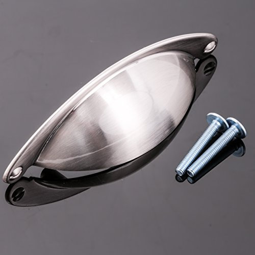 Shell Cup 100mm/4 Satin Chrome Handle - Furniture Unit/Cabinet Door/Drawer Pull