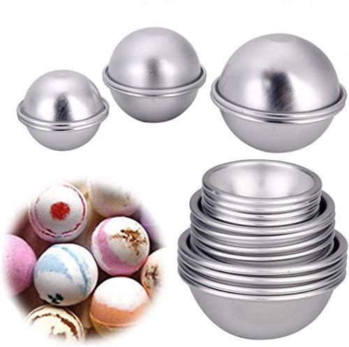 PDTO 8 Sets 16 Stücke Bath Bomb Molds Kit, Aluminium Badekugeln Form Seifenform Molds, DIY Gießformen für Hausgemachte Badebomben