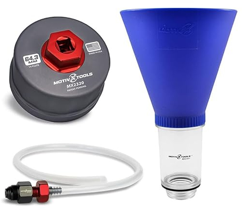 Motivx Tools Toyota & Lexus Oil Filter Wrench, Drain Tool, and Advanced Engine Oil Funnel System for 2.0L - 5.7L Engines