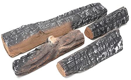 Skyflame 4 Pezzo Petite Set di Ceramica Tronchi di Legno e Accessori per Tutti i Tipi di Interni Gas Inserti, Ventless & Vent Free, propano, Gel, etanolo caminetto Elettrico o all' Aperto, Fire Pits