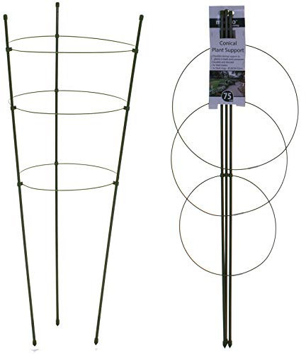 marko Gardening Conical Plant Supports Cage Frame Metal Circular Border Flower Garden 3 & 4 Ring (75cm 3 Ring)