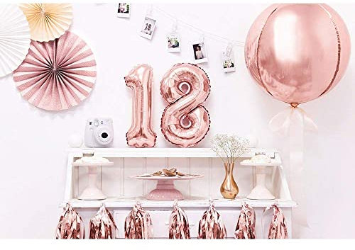 Palloncino FOIL MYLAR numero 18 ROSA GOLD 35 cm