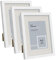 Q.Hou A4 White Picture Photo Frame without Mat, 3 Packs, Plexiglass Front, Freestanding and Wall Mountable(005UK-QH-PFA4-WHT)